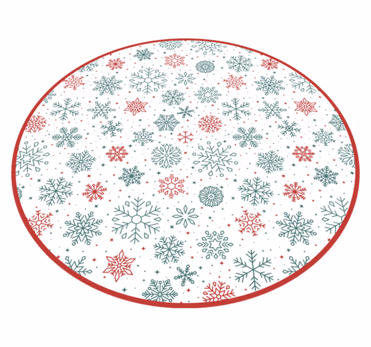 Snowflake round Christmas vinyl carpet - TenStickers