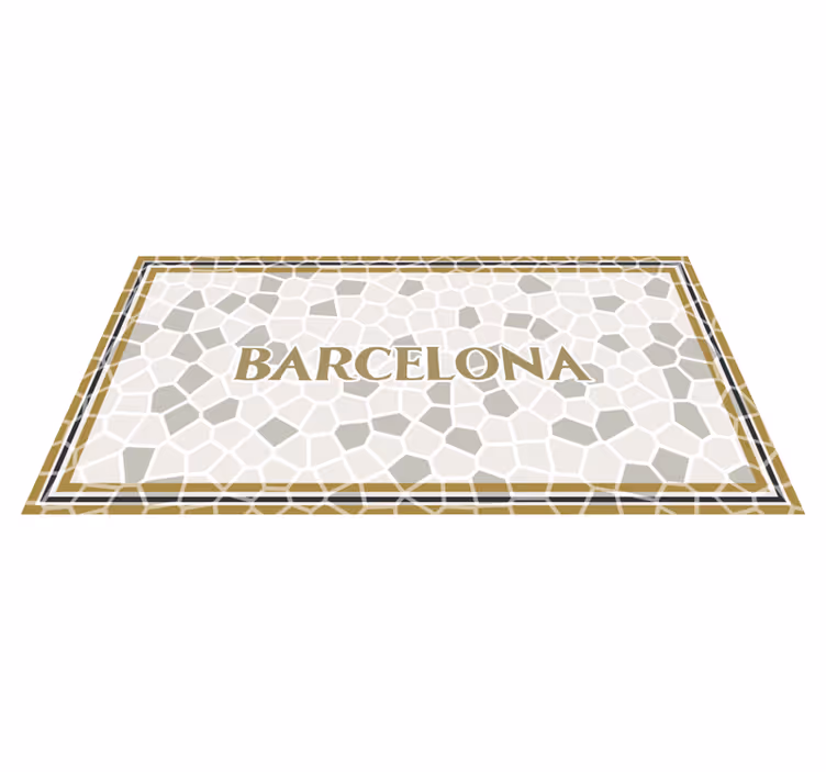 Barcelona Geometric Pattern mosaic vinyl carpet - TenStickers