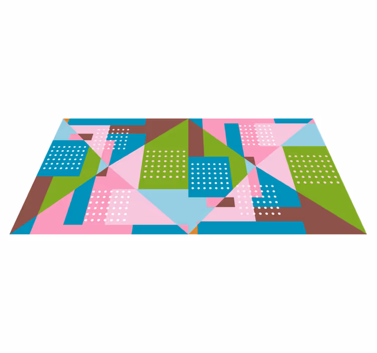 Geometric Shapes Fusion geometric vinyl carpet - TenStickers