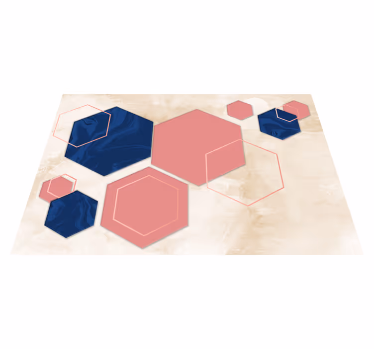 Abstract Hexagons geometric vinyl carpet - TenStickers
