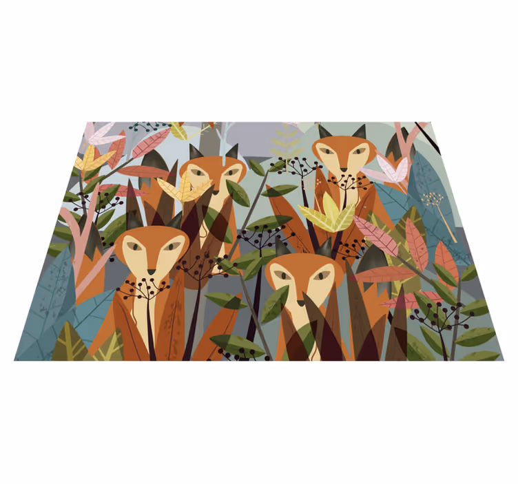 Forest fauna art animal vinyl carpet - TenStickers