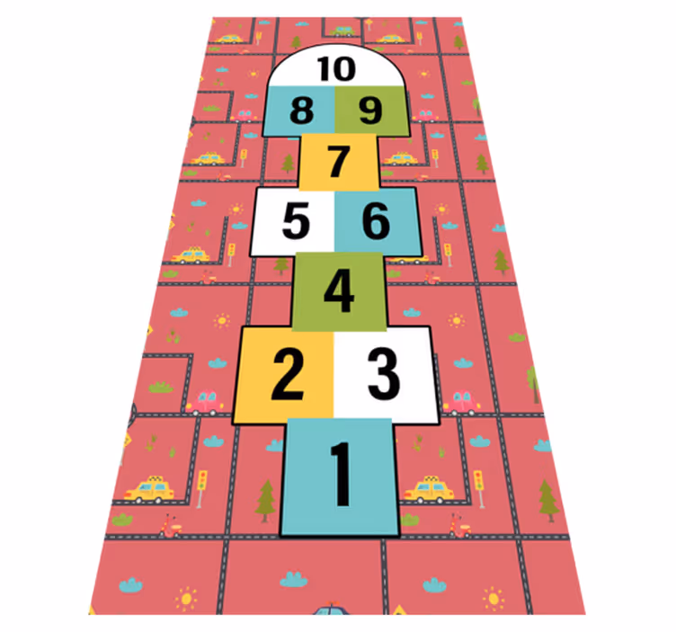 Hopscotch Playtime game vinyl carpet - TenStickers