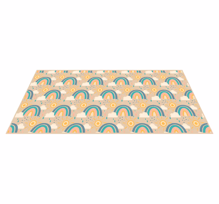 Cheerful Rainbow Pattern kids vinyl carpet - TenStickers