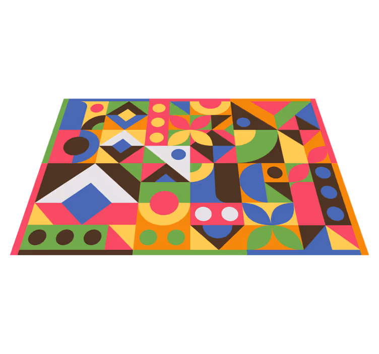Geometric vinyl carpet geometric shapes splash - TenStickers
