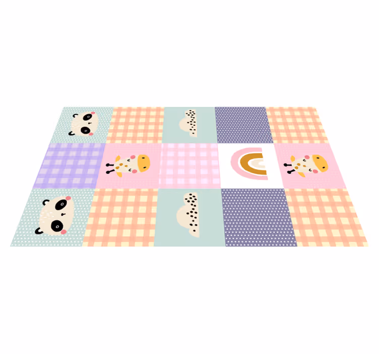 Playful patchwork kids vinyl carpet - TenStickers