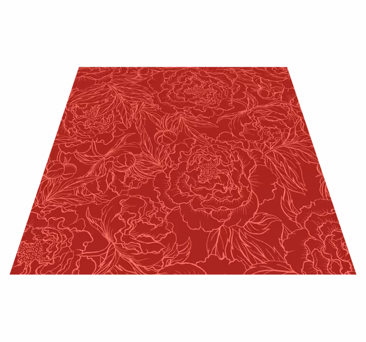 Floral red pattern floral vinyl carpet - TenStickers