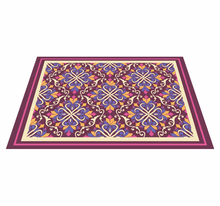 Ornate Tile Pattern geometric vinyl carpet - TenStickers