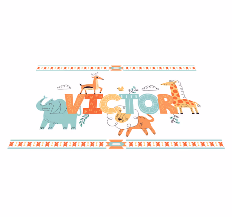 Personalized Safari Theme custom vinyl carpet - TenStickers