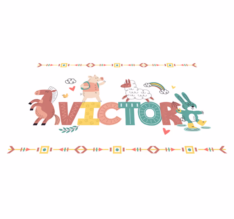 Playful Alphabet Animals custom vinyl carpet - TenStickers
