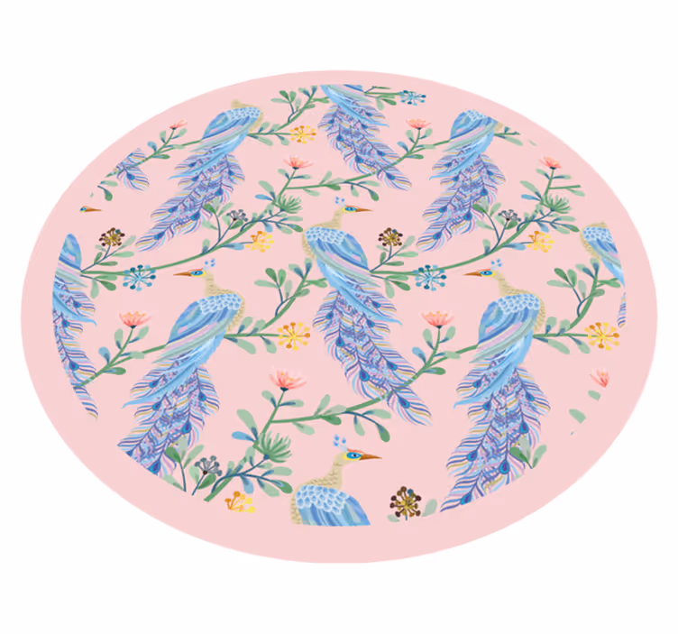 Feathered Botanicals floral vinyl carpet - TenStickers