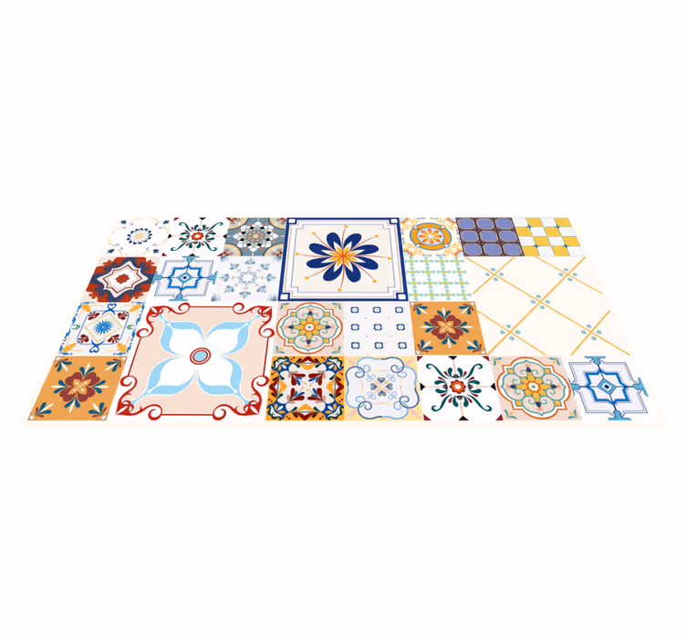 Patchwork Tiles mosaic vinyl carpet - TenStickers