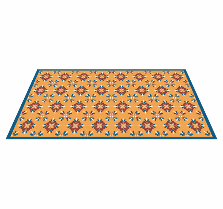 Floral Mosaic Harmony tile vinyl carpet - TenStickers