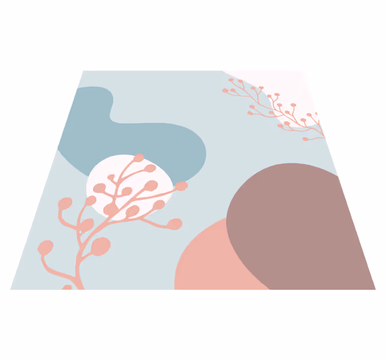 Abstract Botanical Shapes floral vinyl carpet - TenStickers