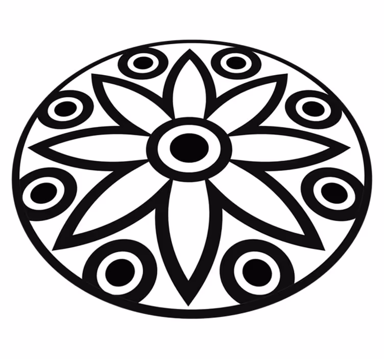 Circular Mandala Design geometric vinyl carpet - TenStickers