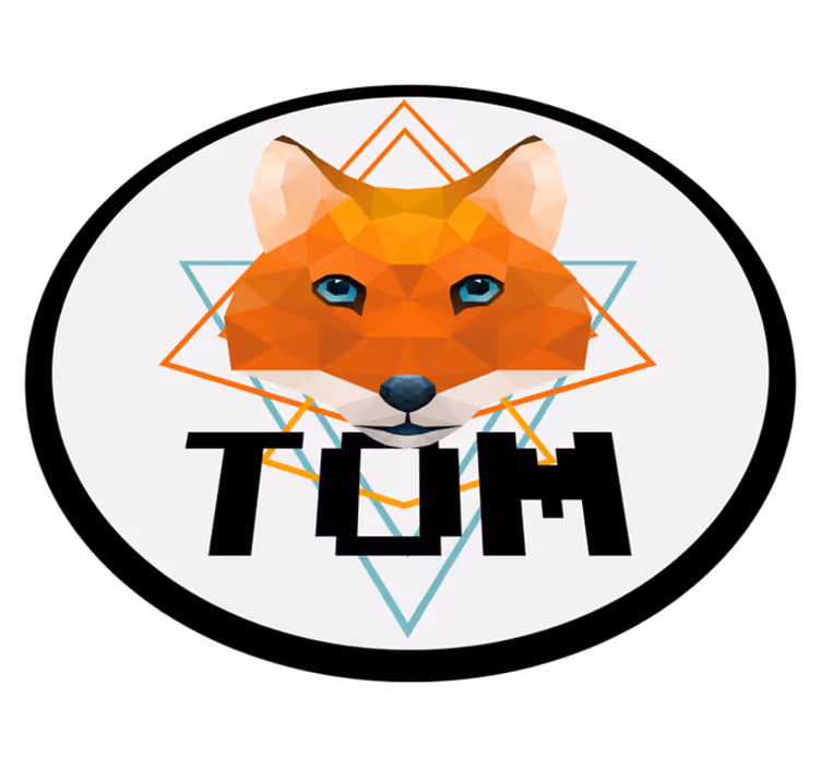 Geometric Fox Circle custom vinyl carpet - TenStickers
