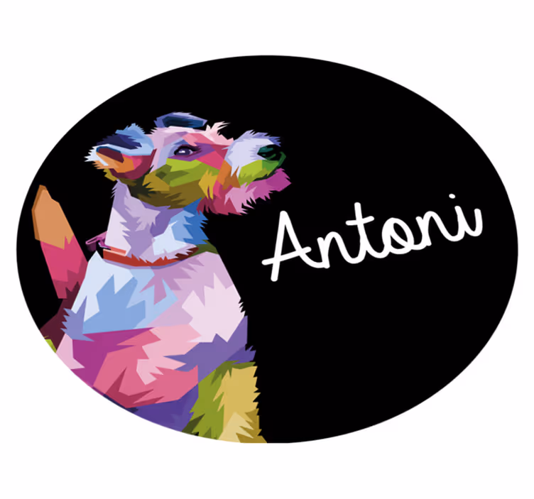 Colorful Canine Portrait custom vinyl carpet - TenStickers