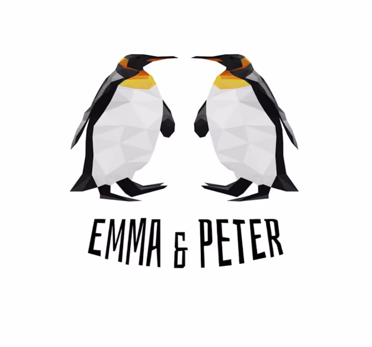 Geometric Penguins custom vinyl carpet - TenStickers