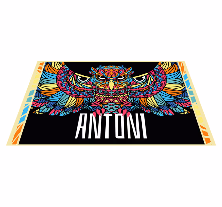 Colorful Owl Customization custom vinyl carpet - TenStickers