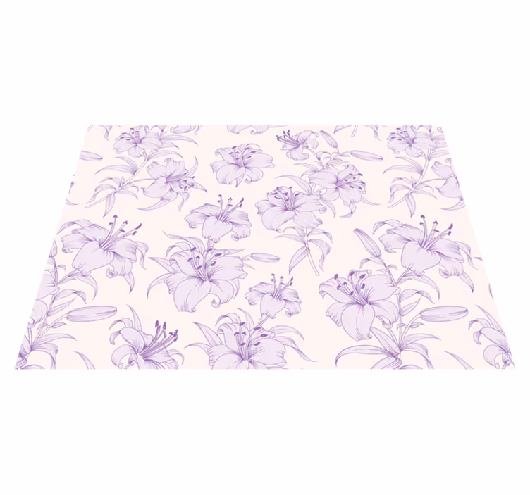 Floral vinyl carpet lilac floral design - TenStickers