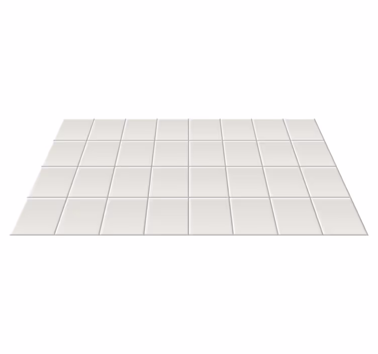 White tiles vinyl floor rug - TenStickers