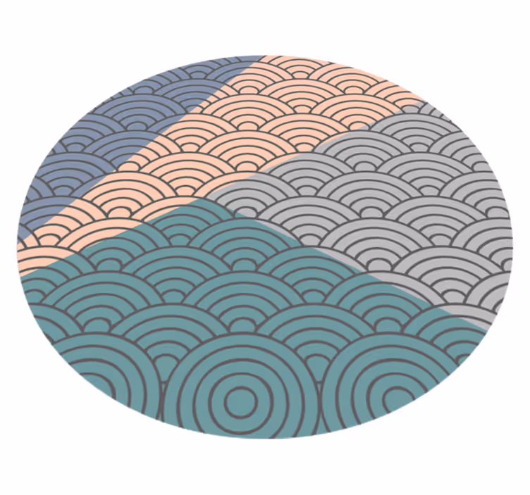 Scalloped Waves Pattern geometric vinyl carpet - TenStickers