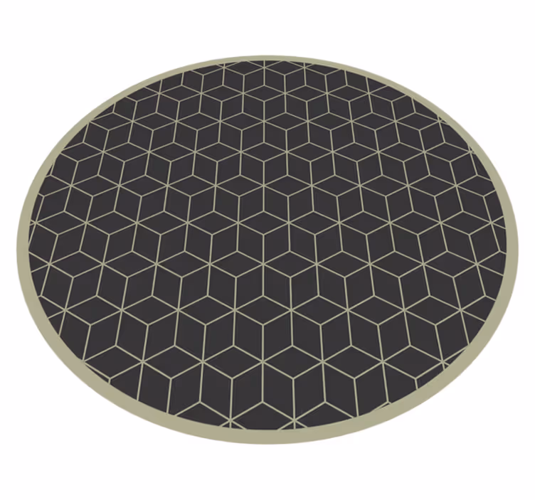 Geometric gray and black diamond pattern rug - TenStickers