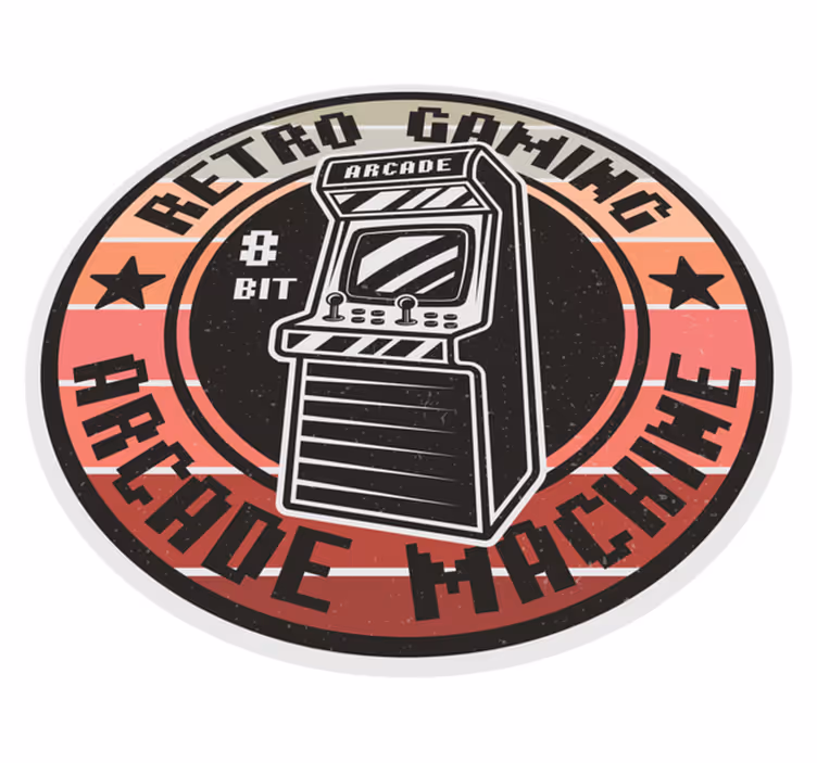 Retro Arcade Gaming Circle teen vinyl carpet - TenStickers