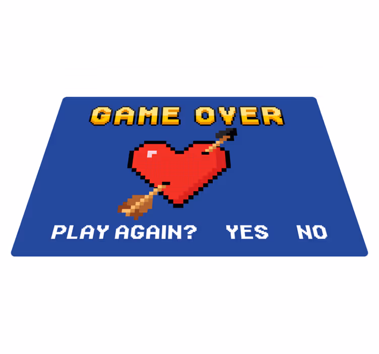 Pixelated Heart Game Over custom vinyl carpet - TenStickers