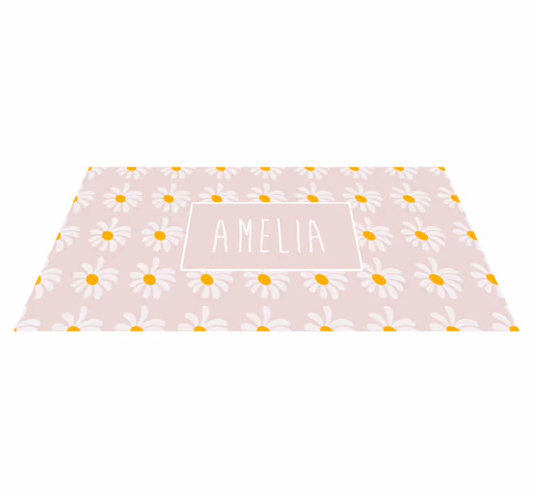 Custom Daisy Pattern personalised vinyl carpet - TenStickers