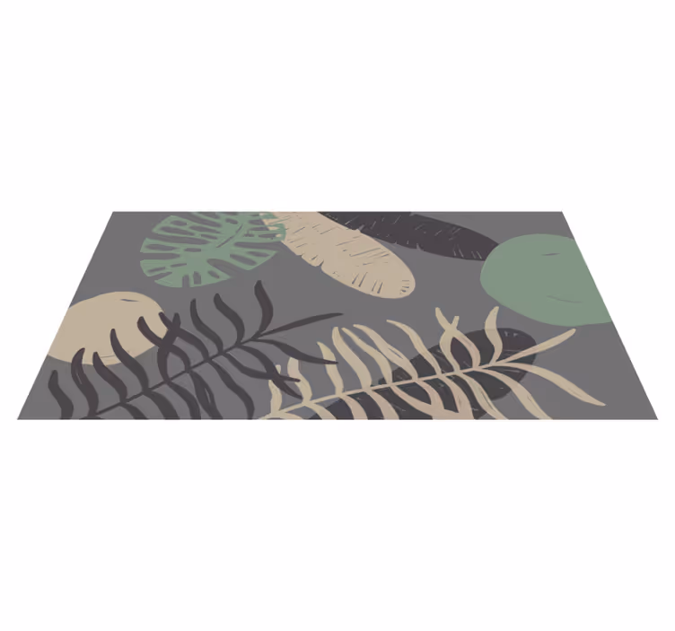Botanical Leaf Pattern Design floral vinyl carpet - TenStickers