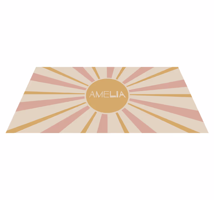 Customizable Sunburst Text custom vinyl carpet - TenStickers