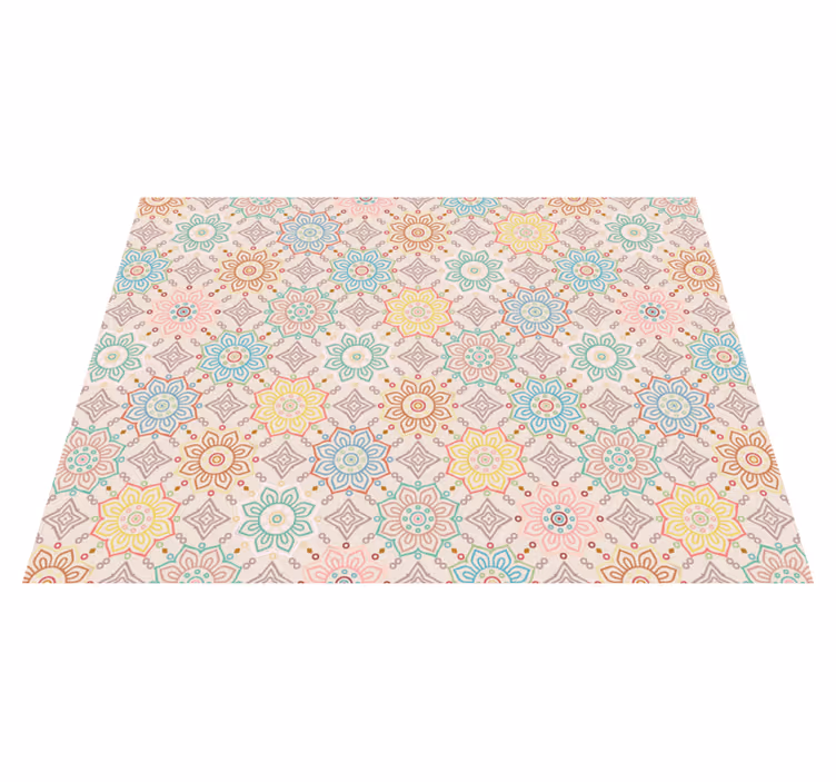 Geometric Mandala Pattern floral vinyl carpet - TenStickers