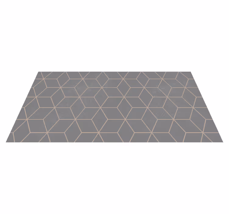 Geometric vinyl carpet in grey hexagon pattern - TenStickers