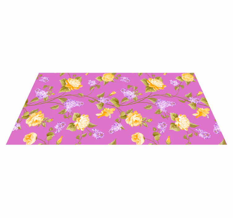 Cosmopolitan-style abstract floral rug - TenStickers
