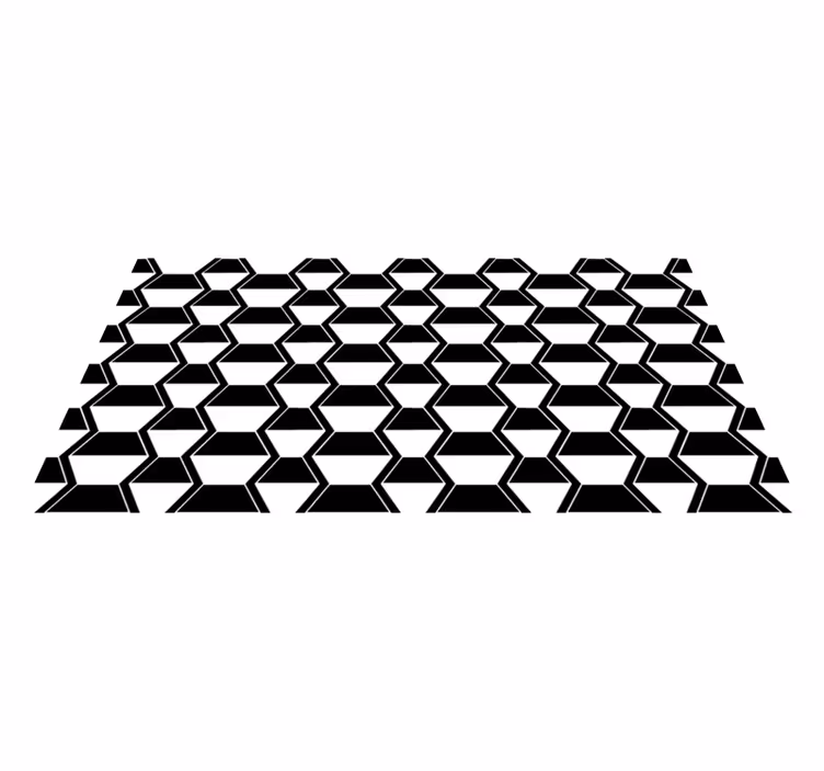 Geometric vinyl carpet geometric black white pattern - TenStickers