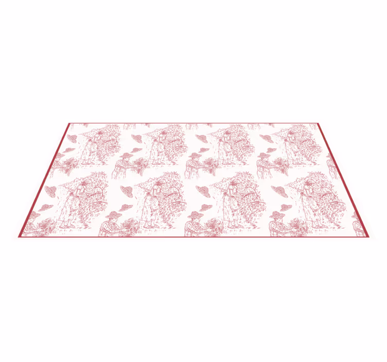 Pastoral Scene Toile Pattern vintage vinyl carpet - TenStickers
