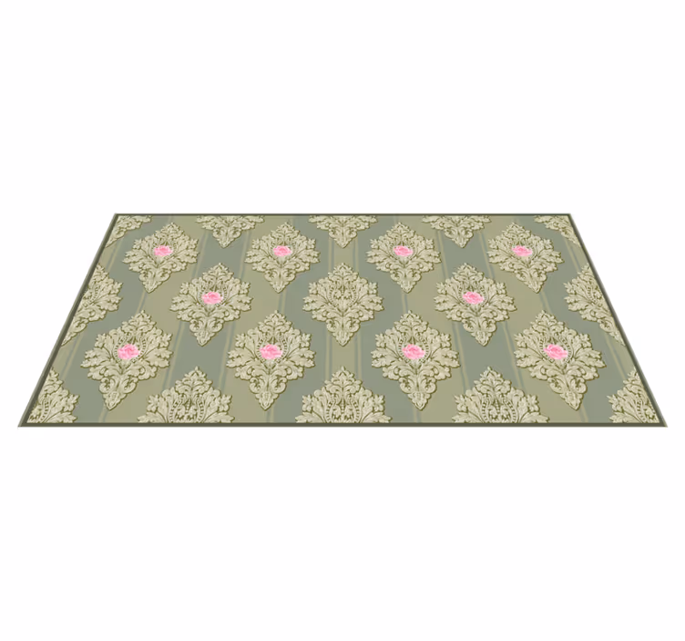 Retro Botanical Motif Decor floral vinyl carpet - TenStickers