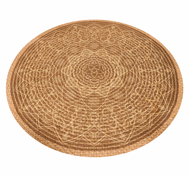 Elegant brown pattern mandala vinyl carpet - TenStickers