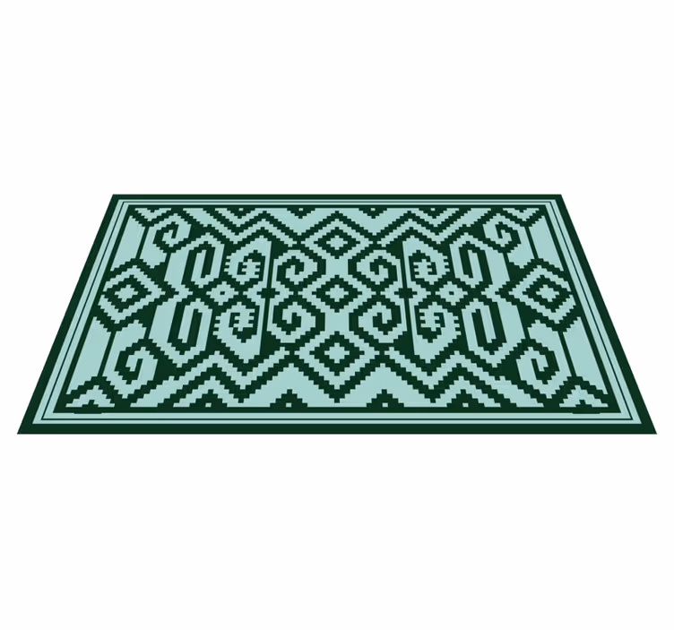 Green Geometric Patterns nordic vinyl carpet - TenStickers