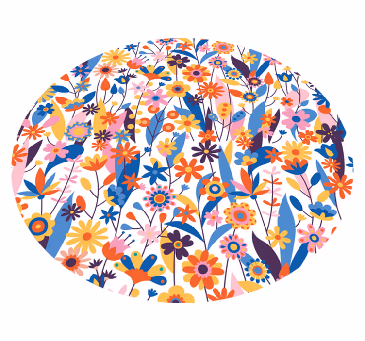 Multicolored Flowers nature vinyl rug - TenStickers