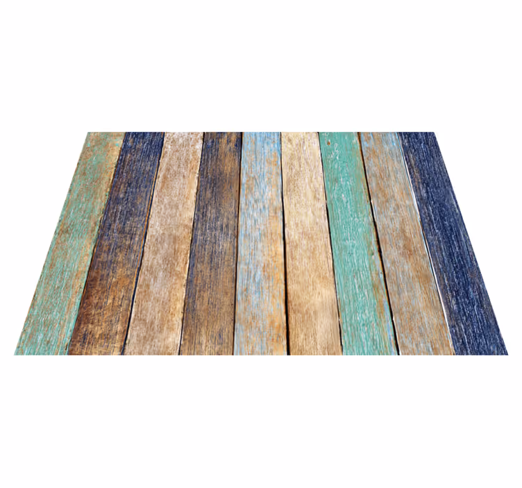 Aged color slats vinyl wood flooring - TenStickers