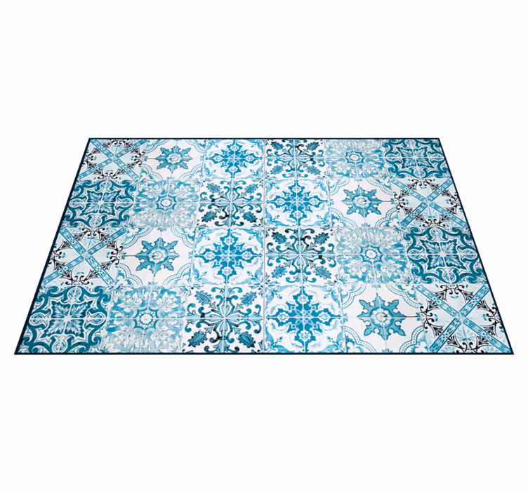 Mediterranean tiles living room vinyl rug - TenStickers