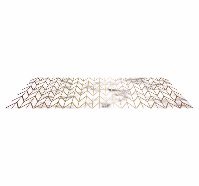 Gold and marble geometrics kitchen mat - TenStickers