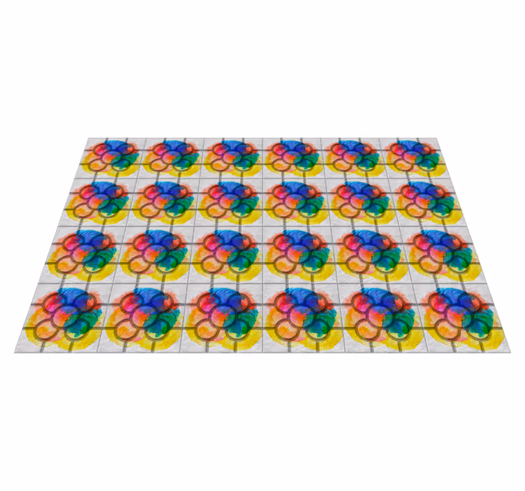 Colorful Bilbao street tiles vintage rug - TenStickers