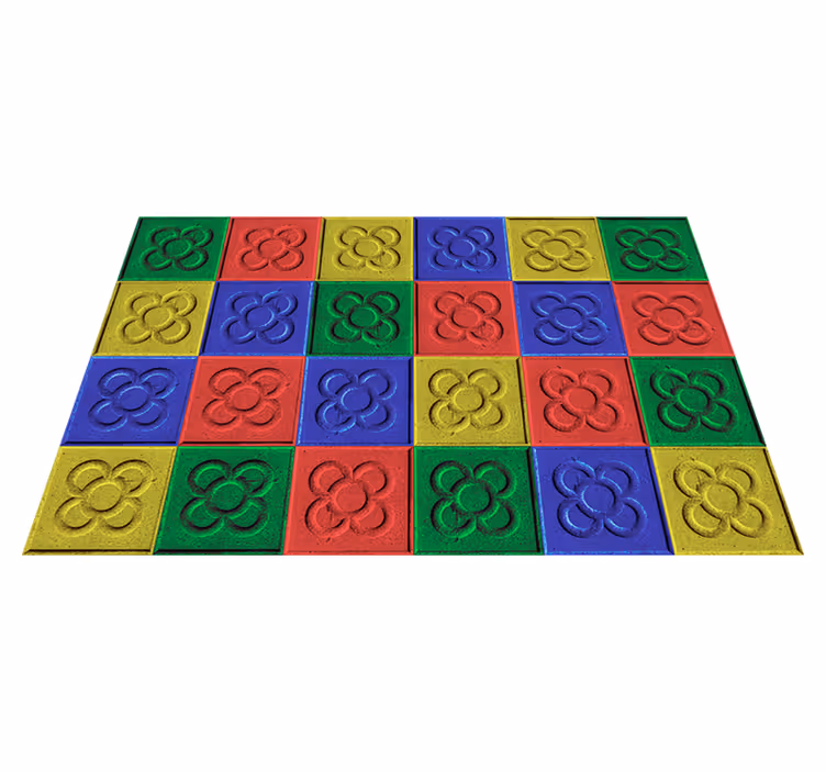 Pop art panot tiles living room vinyl floor rug - TenStickers