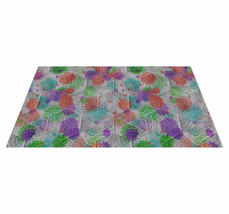 Stained Gaudi tiles living room vinyl rug - TenStickers