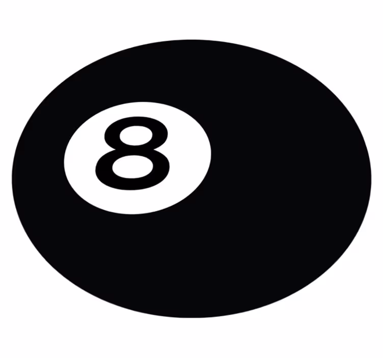 billiard ball number 8 circular vinyl carpet - TenStickers