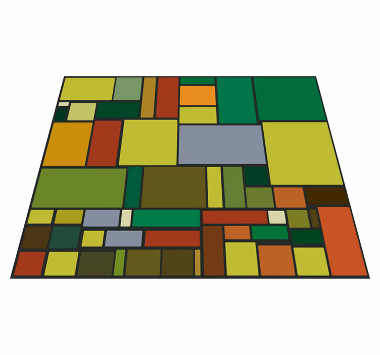 multicolored retro mosaic geometric vinyl carpet - TenStickers