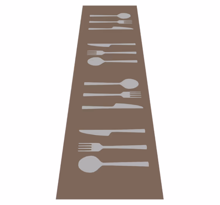 fork knife and spoon kitchen vinyl carpet - TenStickers