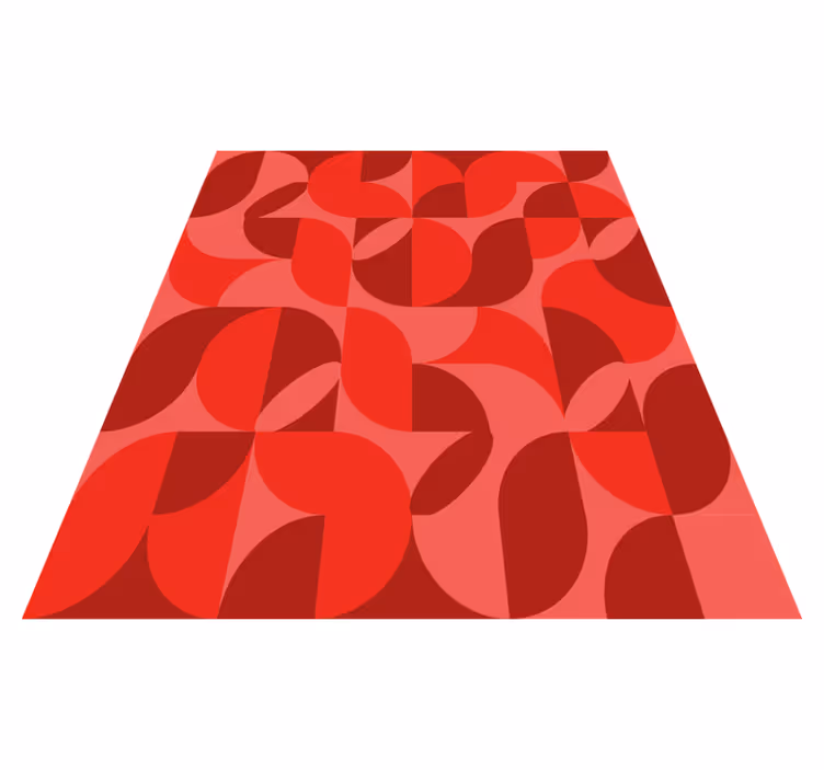 Red Retro Pattern Living Room Vinyl Carpet - TenStickers